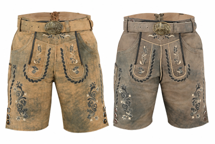RIDEX Men’s Oktoberfest Lederhosen Shorts – Premium Nubuck Leather with Belt LH11 & LH12